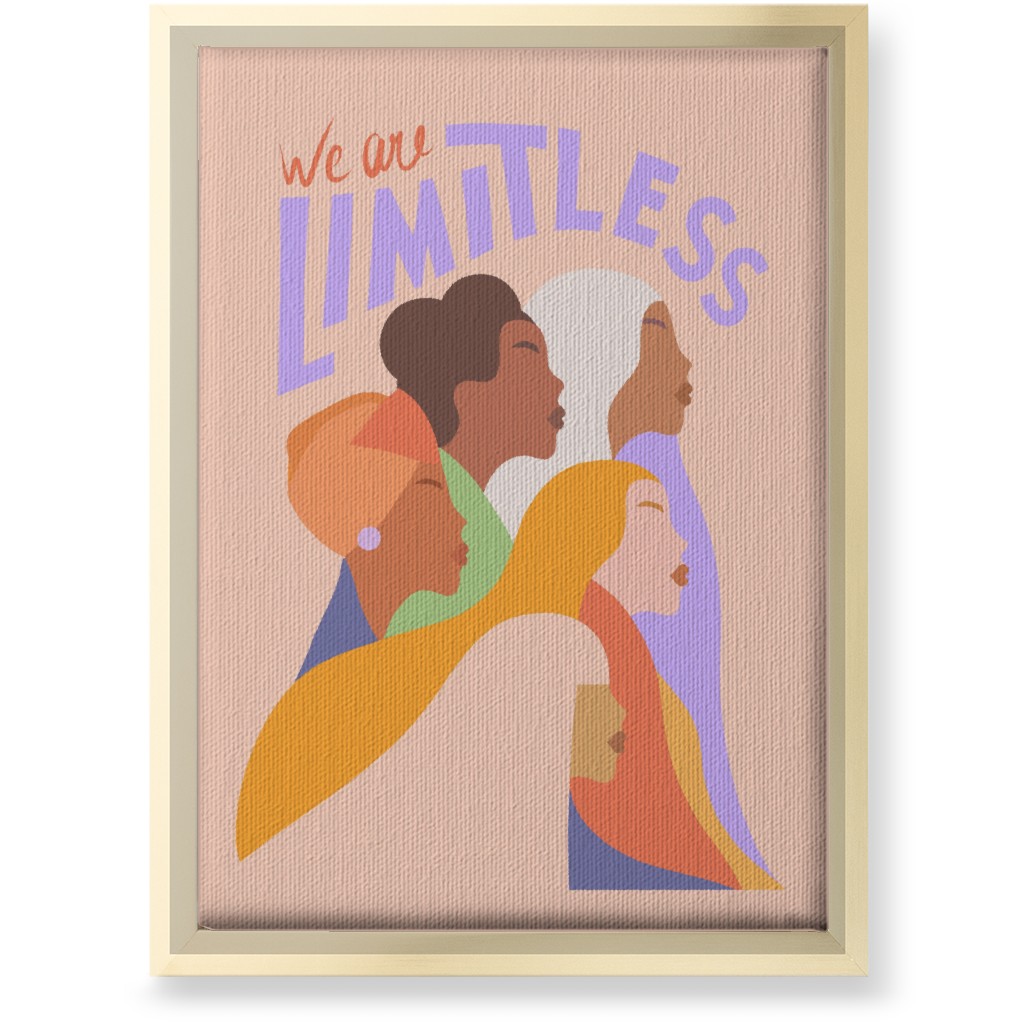 Limitless Woman - Bright Pastels Wall Art, Gold, Single piece, Canvas, 10x14, Pink