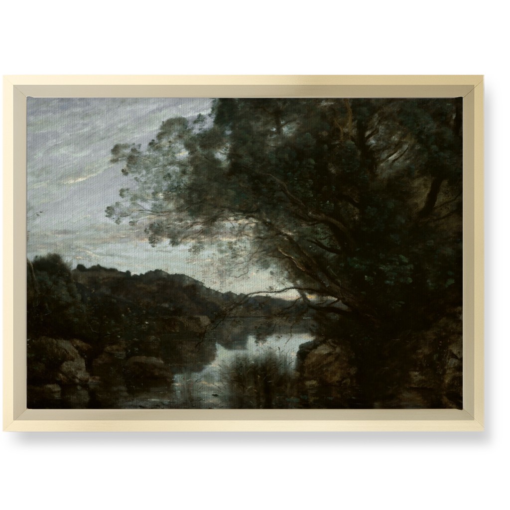 Lakeside Wall Art, Gold, Single piece, Canvas, 10x14, Green