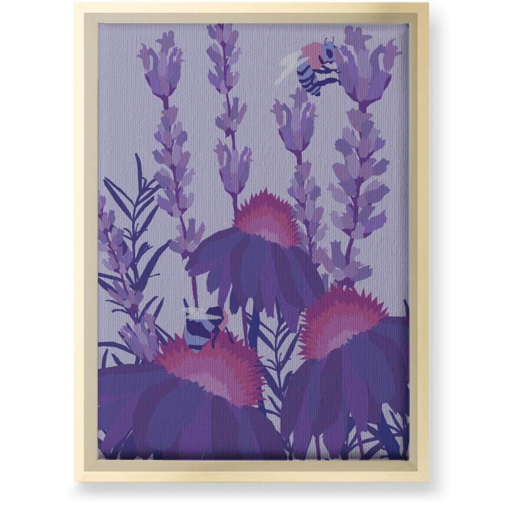 Lavender Fields - Purple Wall Art, Gold, Single piece, Canvas, 10x14, Purple, Purple