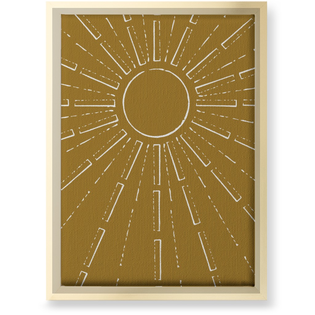 Midcentury Burst Wall Art, Gold, Single piece, Canvas, 10x14, Yellow
