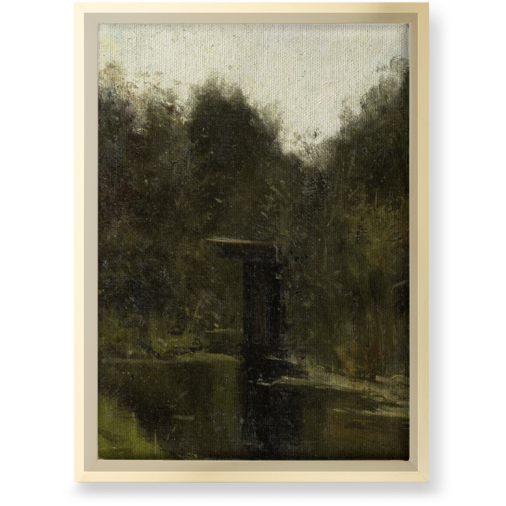 Moody Corner Pond Wall Art, Gold, Single piece, Canvas, 10x14, Green