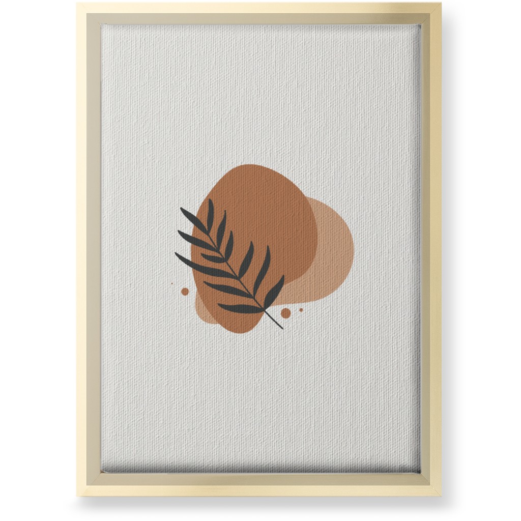 Shapes and Fern Leaf Vi Wall Art, Gold, Single piece, Canvas, 10x14, Orange