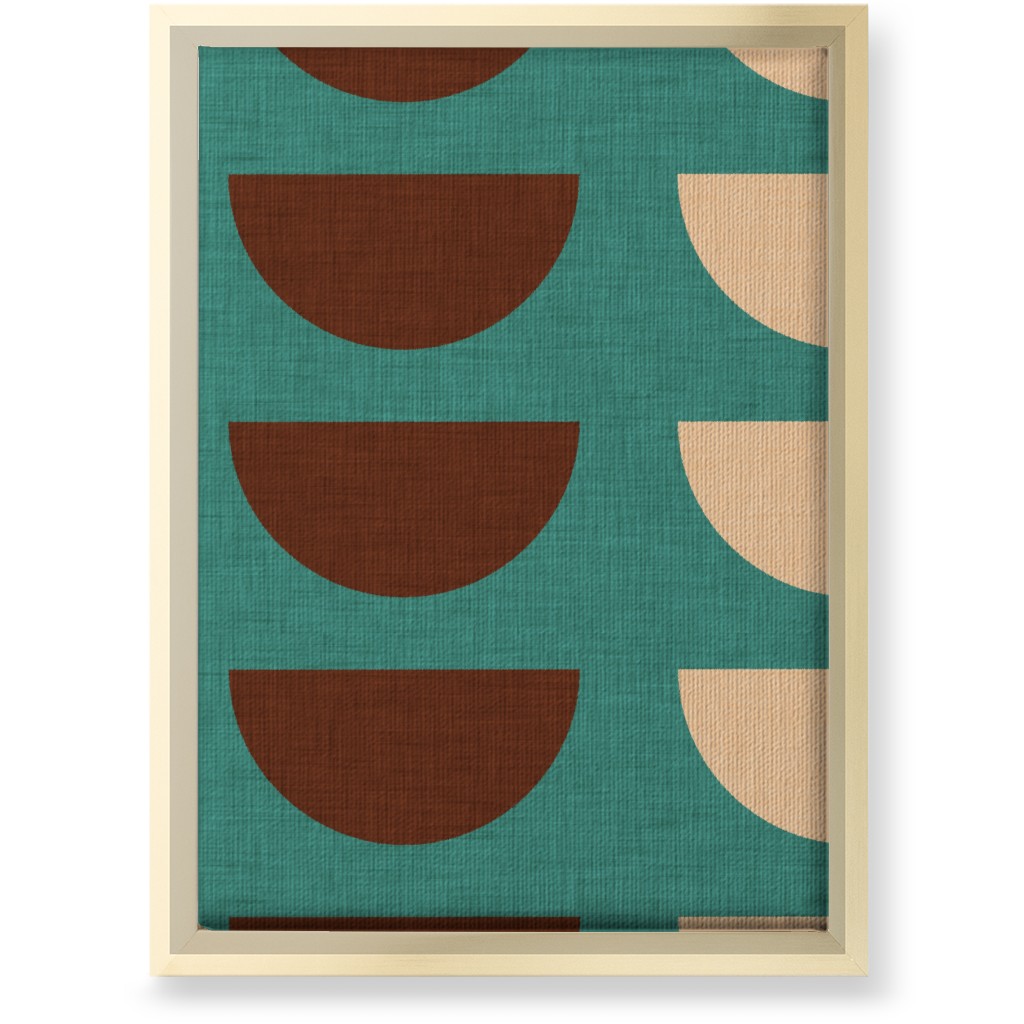 Half Moon Wall Art, Gold, Single piece, Canvas, 10x14, Blue, Tidal Wave