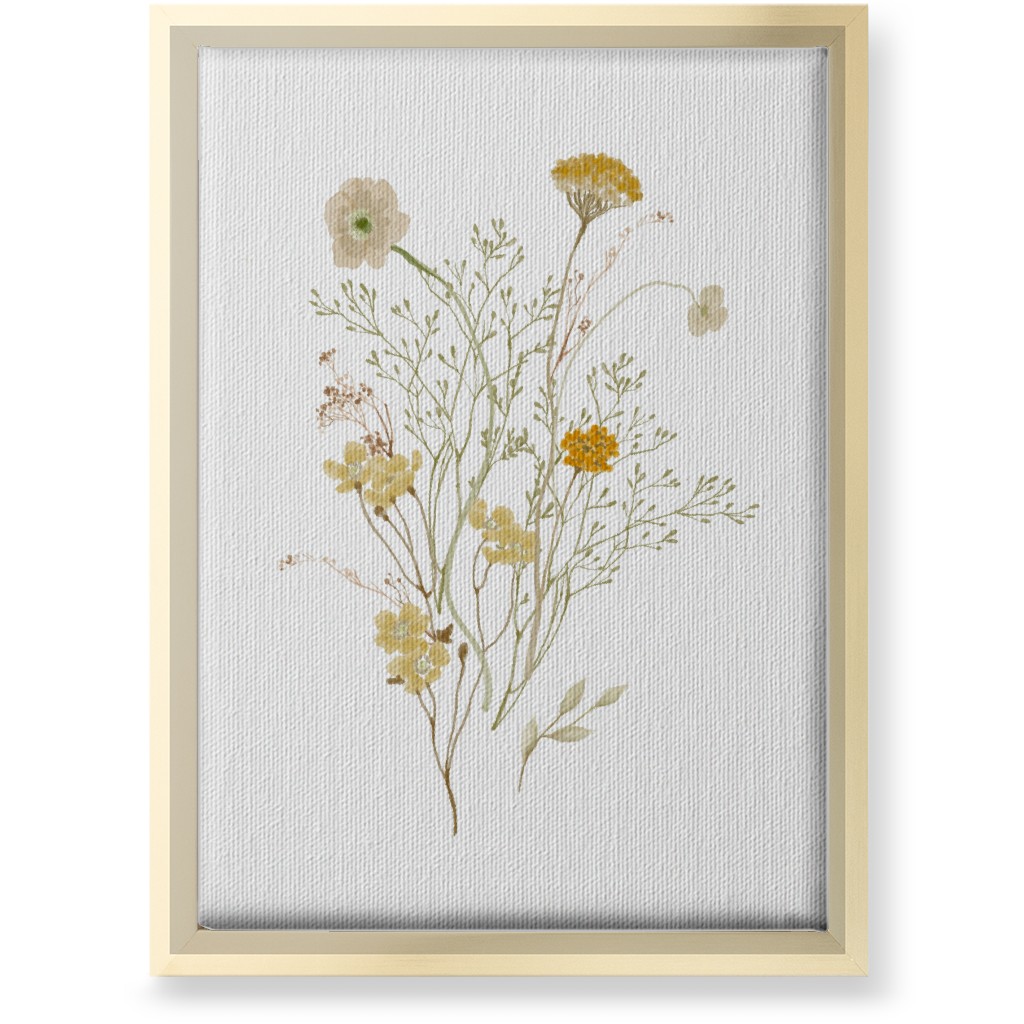 Picked Wildflowers - Yellow Wall Art, Gold, Single piece, Canvas, 10x14, Yellow