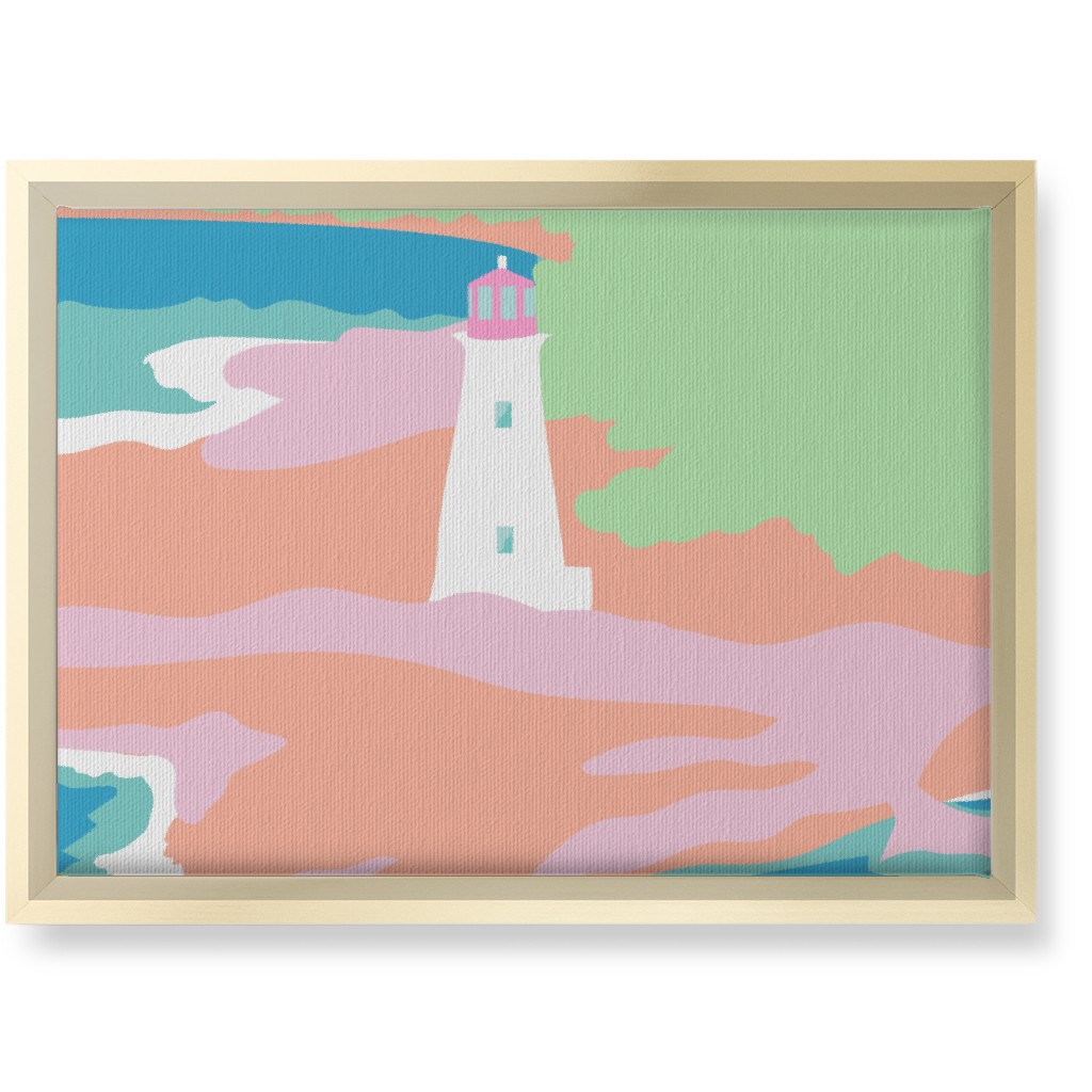 Minimalist Bahamian Lighthouse - Bold Wall Art, Gold, Single piece, Canvas, 10x14, Multicolor