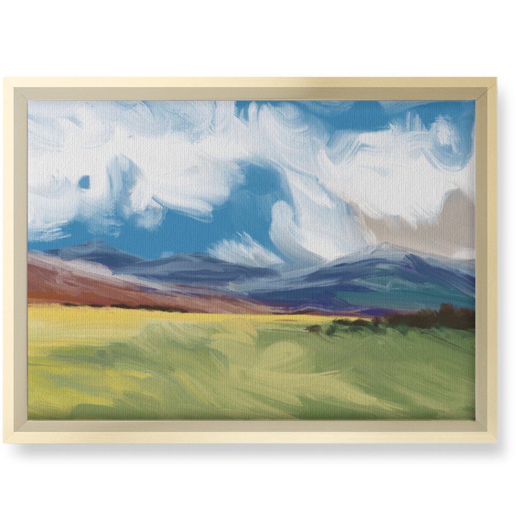 in the Distance Wall Art, Gold, Single piece, Canvas, 10x14, Blue
