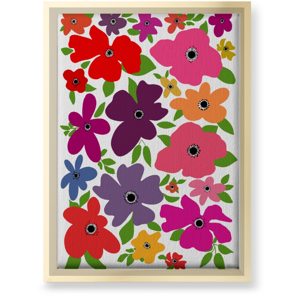 Floral Palooza - Multi Wall Art, Gold, Single piece, Canvas, 10x14, Multicolor
