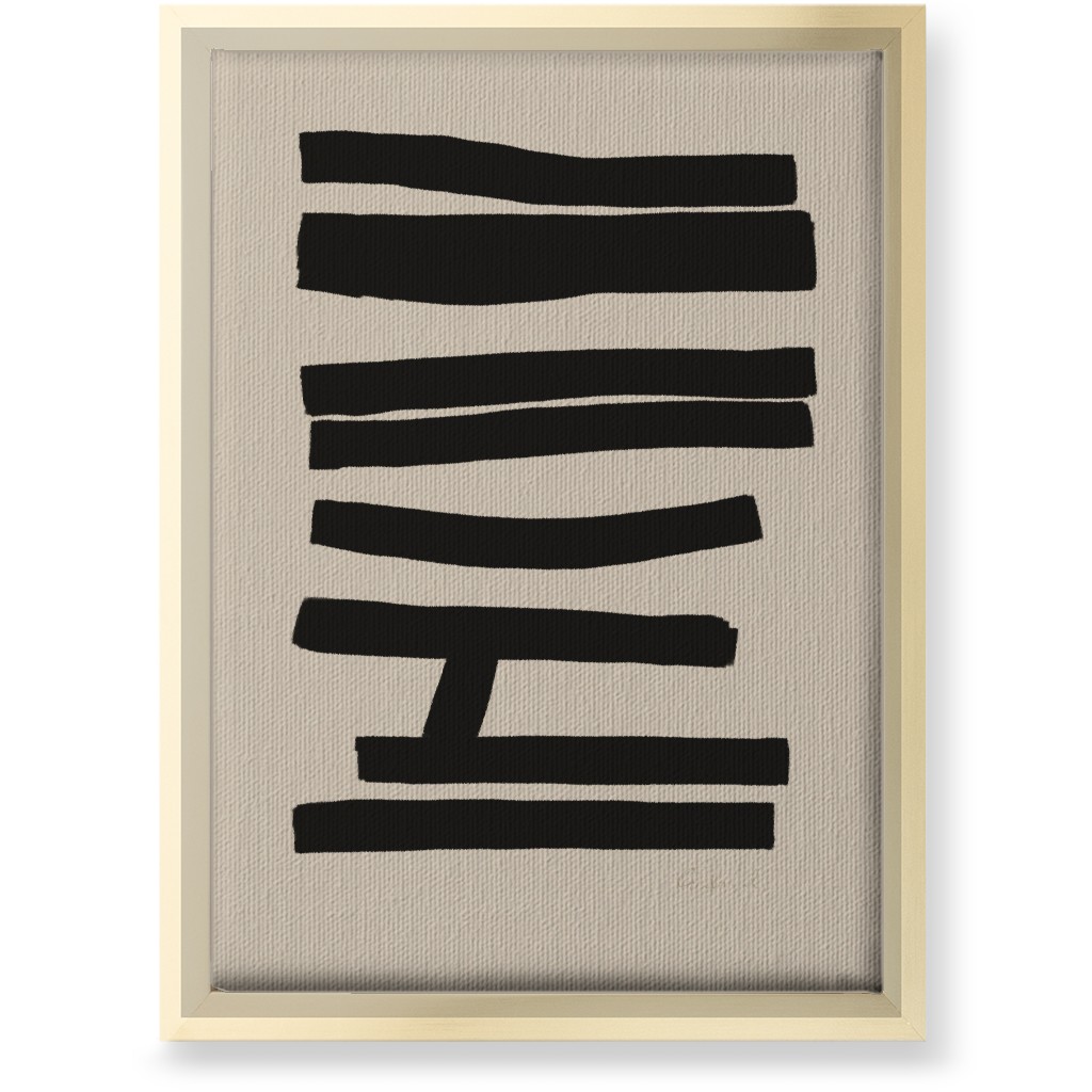 Bold Abstract Stripes Wall Art, Gold, Single piece, Canvas, 10x14, Black, Wheat