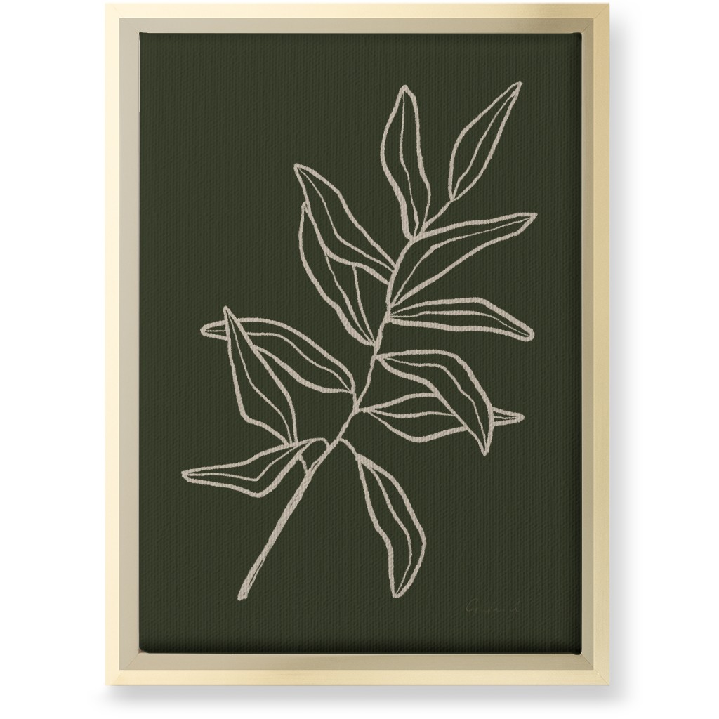 Botanical Eucalyptus Wall Art, Gold, Single piece, Canvas, 10x14, Green
