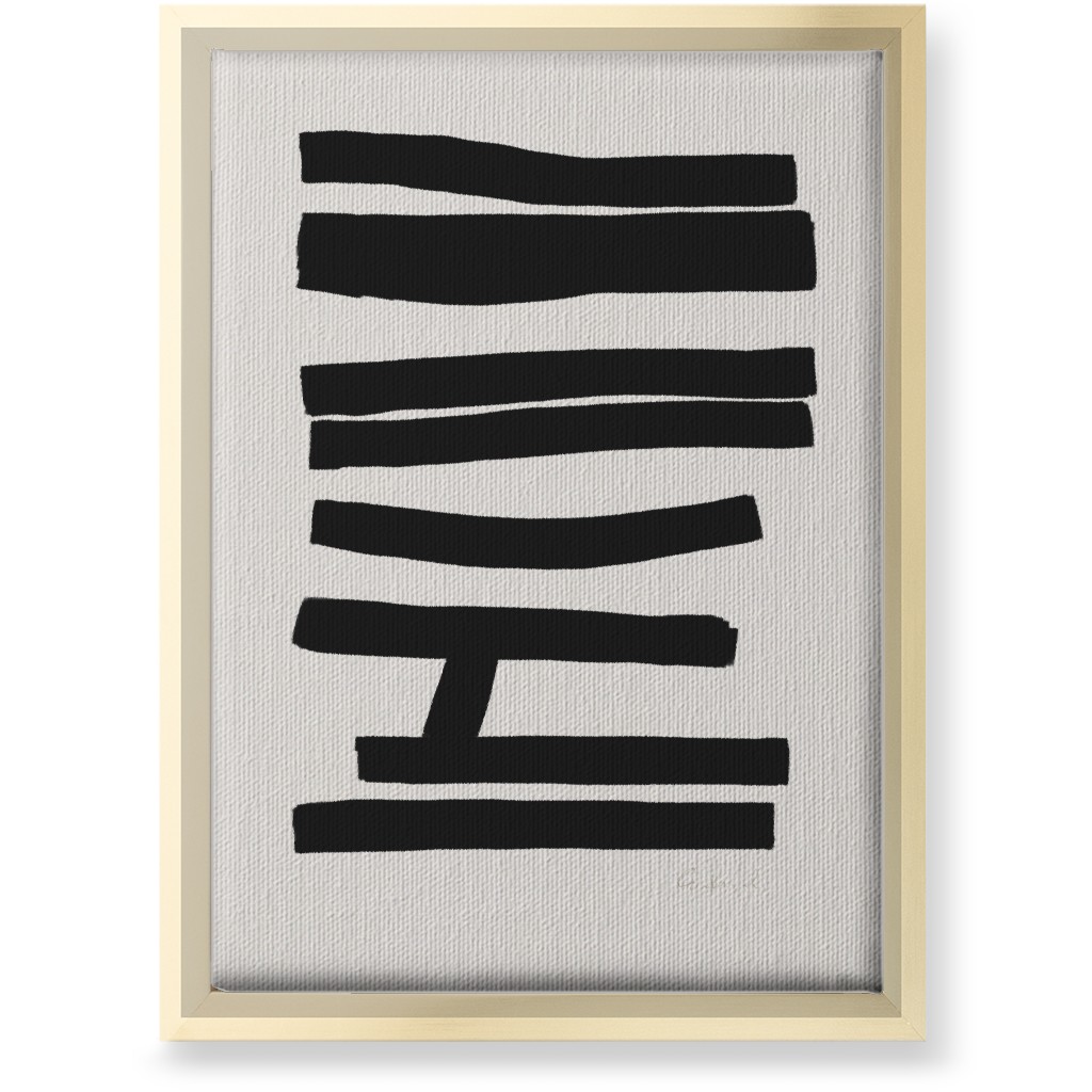 Bold Abstract Stripes Wall Art, Gold, Single piece, Canvas, 10x14, Black, Antique White