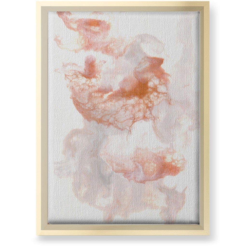 Acrylic Pour Abstract - Copper Wall Art, Gold, Single piece, Canvas, 10x14, Pink