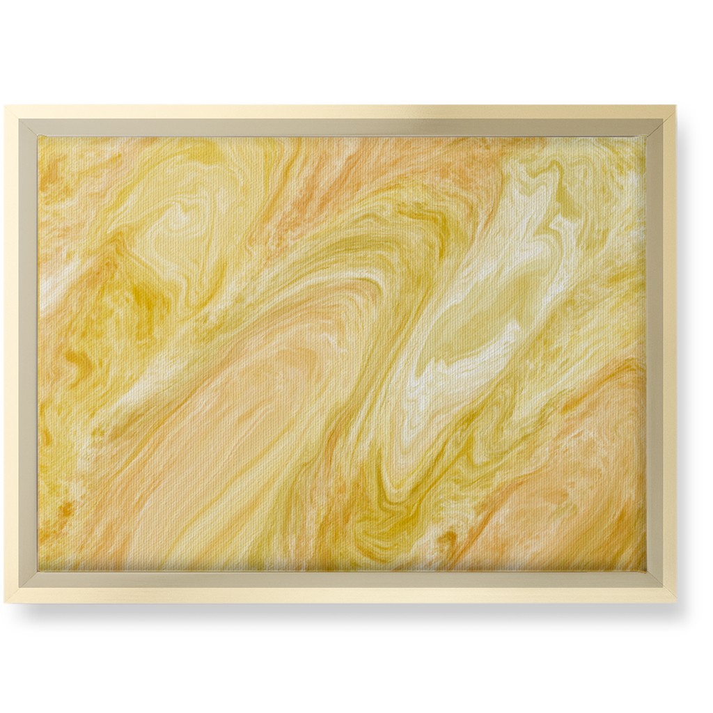 Abstract Acrylic Pour - Yellow Wall Art, Gold, Single piece, Canvas, 10x14, Yellow