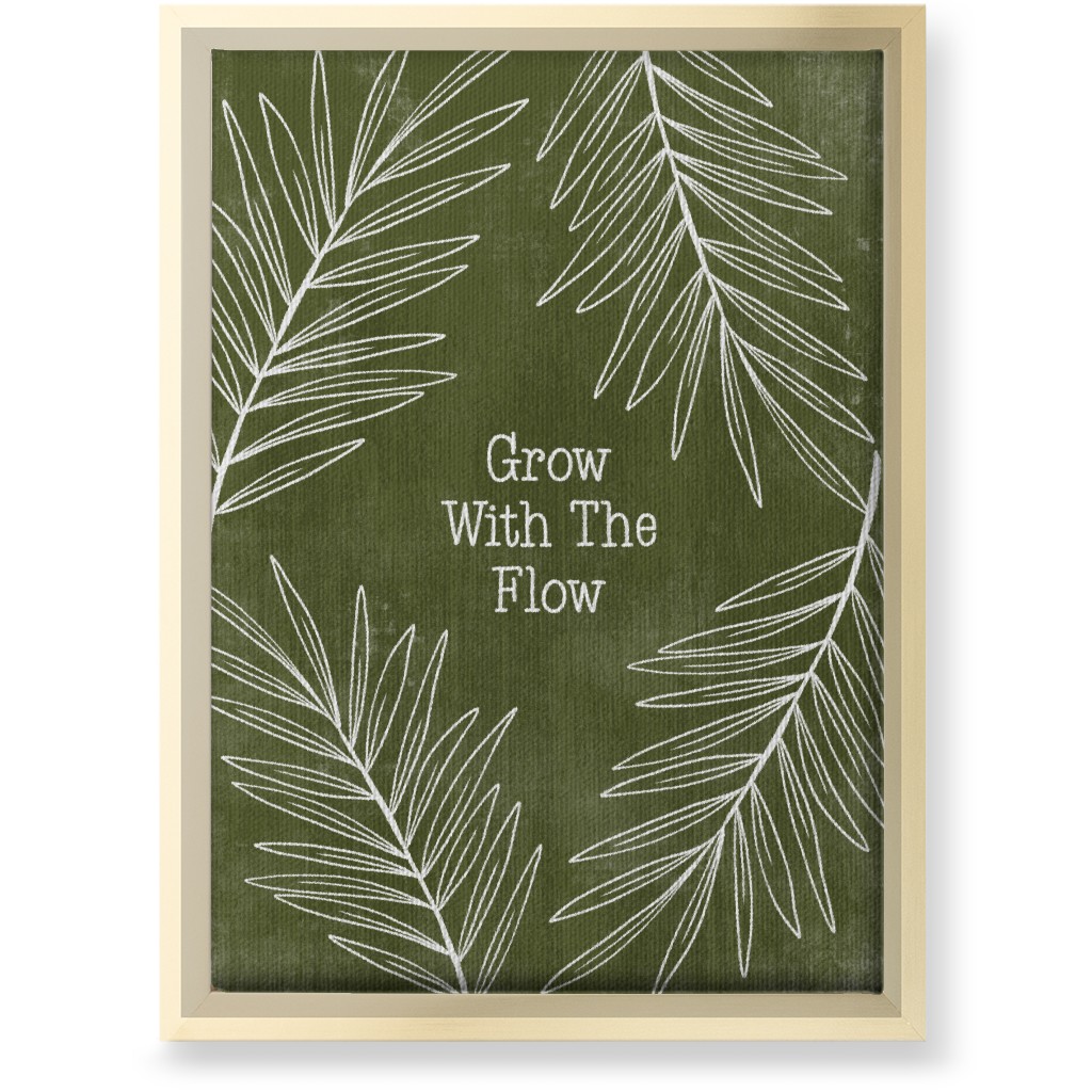 Grow With the Flow - Green Wall Art, Gold, Single piece, Canvas, 10x14, Green