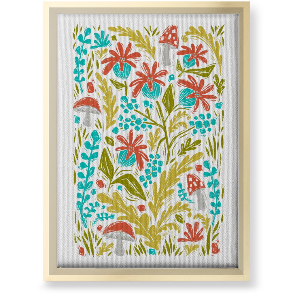 Botanical Forest - Multi Wall Art, Gold, Single piece, Canvas, 10x14, Multicolor