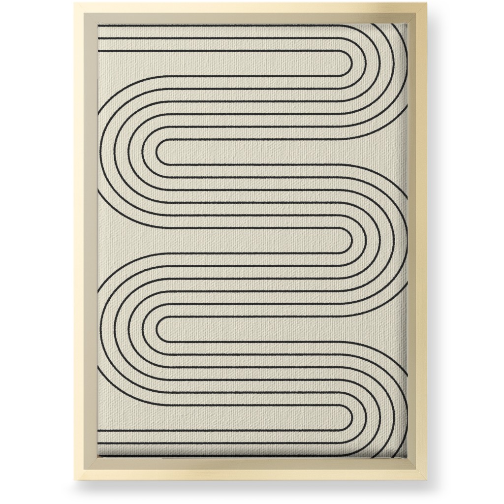 Geometric Abstract Lines - Neutral Wall Art, Gold, Single piece, Canvas, 10x14, Beige, Pearl