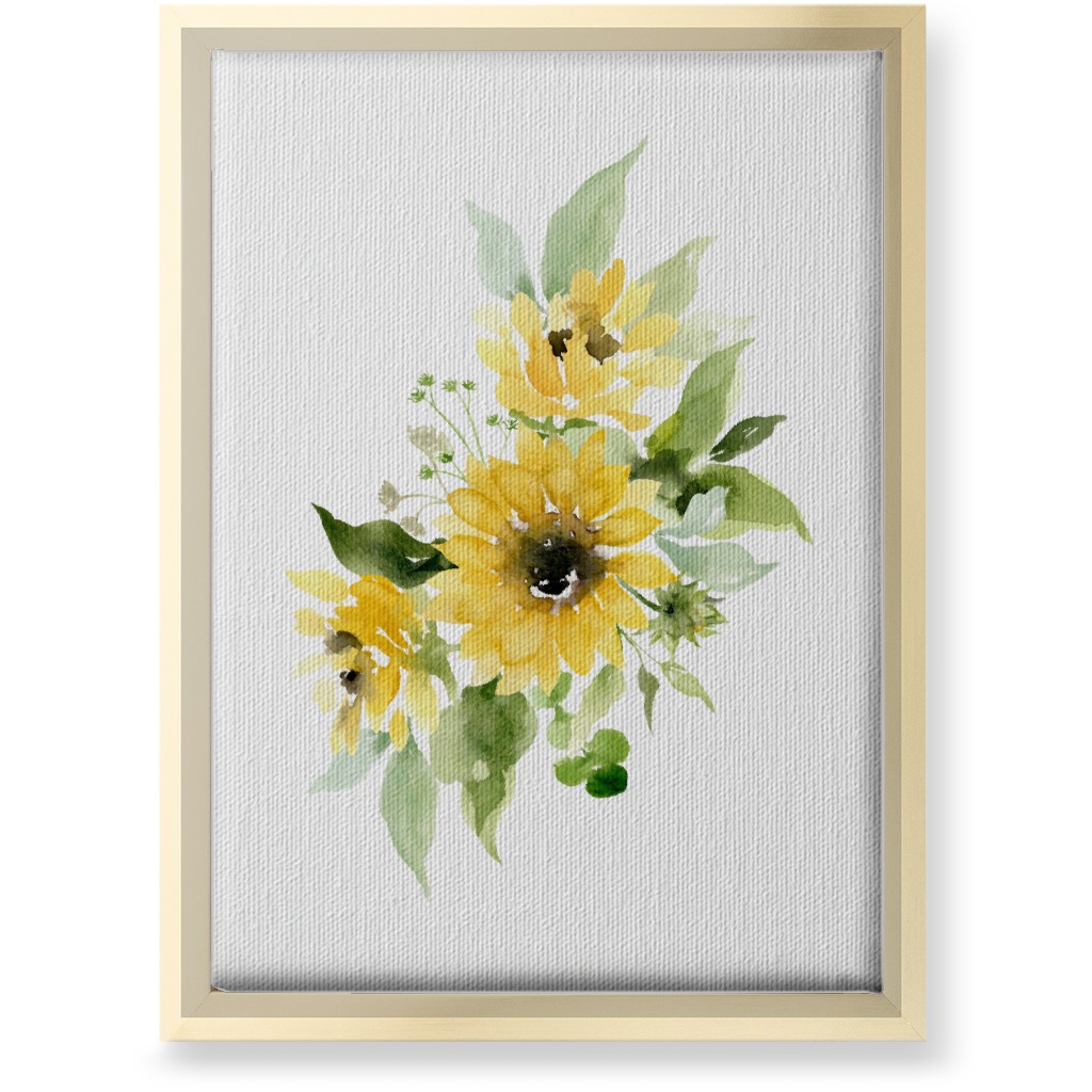 Sunflowers Watercolor - Yellow Wall Art, Gold, Single piece, Canvas, 10x14, Yellow, Classic Yellow