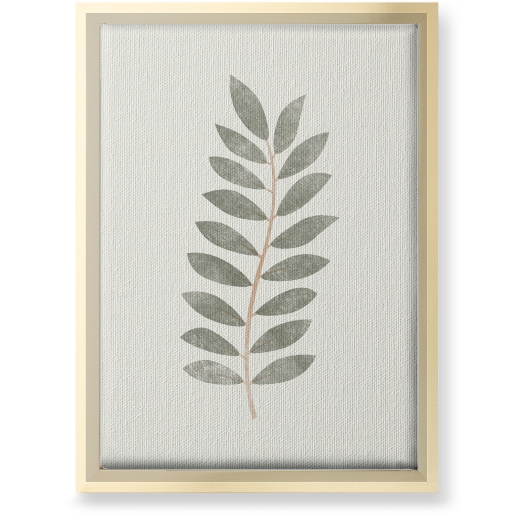 Botanical Leaf Iii Wall Art, Gold, Single piece, Canvas, 10x14, Green