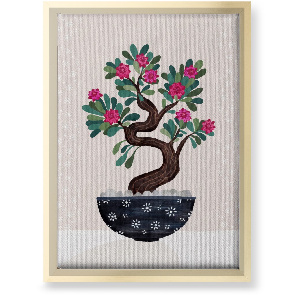 Bonsai - Pink Wall Art, Gold, Single piece, Canvas, 10x14, Pink
