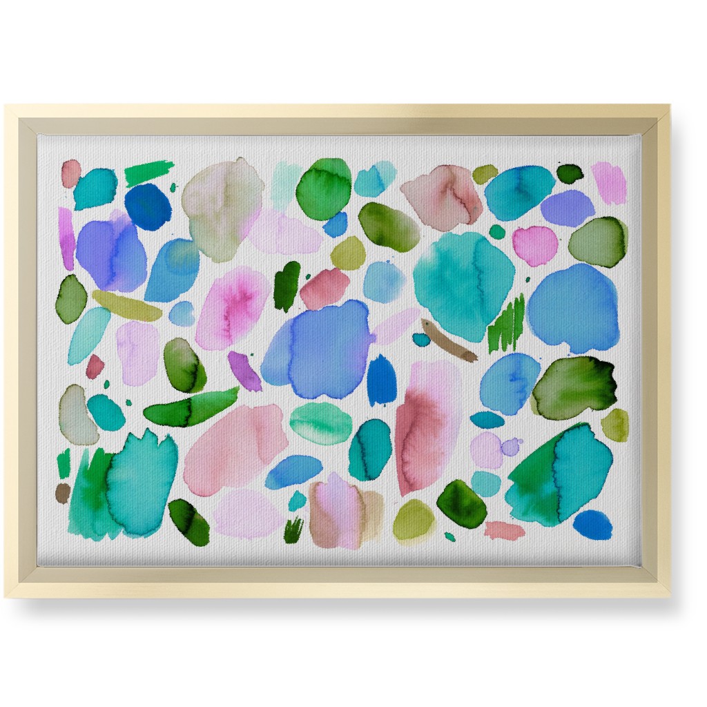 Summer Joy Watercolor Abstract Wall Art, Gold, Single piece, Canvas, 10x14, Multicolor