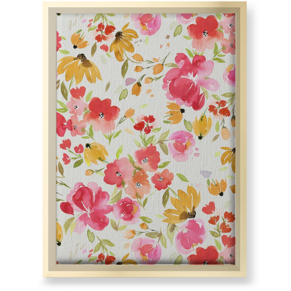 Smells Like Spring Wall Art, Gold, Single piece, Canvas, 10x14, Pink, Creamsicle