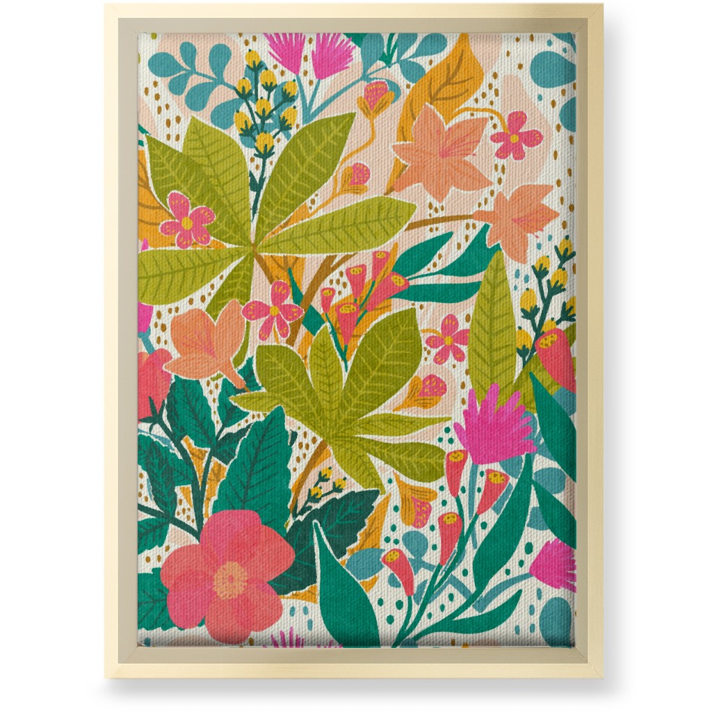 Flowers of Paradise - Multi Wall Art, Gold, Single piece, Canvas, 10x14, Multicolor