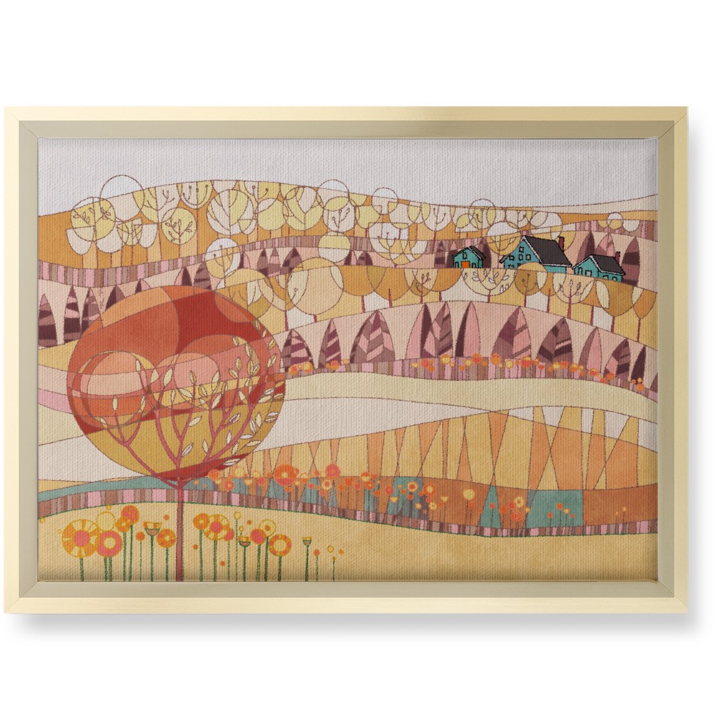 Lana's Landscape - Blush Wall Art, Gold, Single piece, Canvas, 10x14, Multicolor