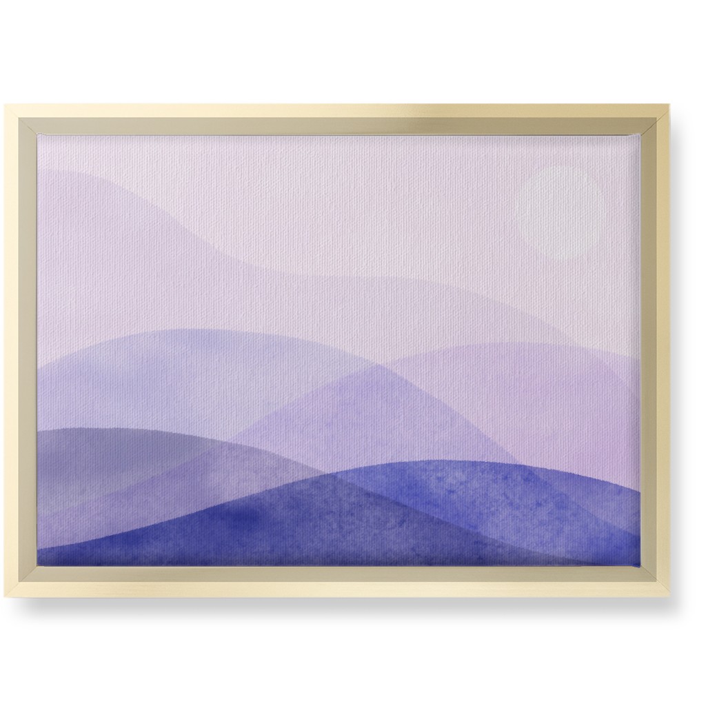 a View of the Mountains - Purple Wall Art, Gold, Single piece, Canvas, 10x14, Purple