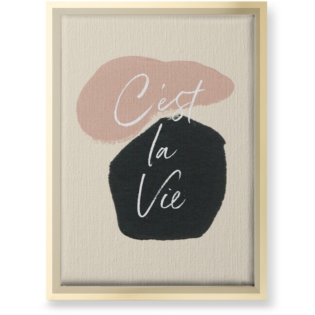 C'est La Vie Wall Art, Gold, Single piece, Canvas, 10x14, Pink, Bright Pink