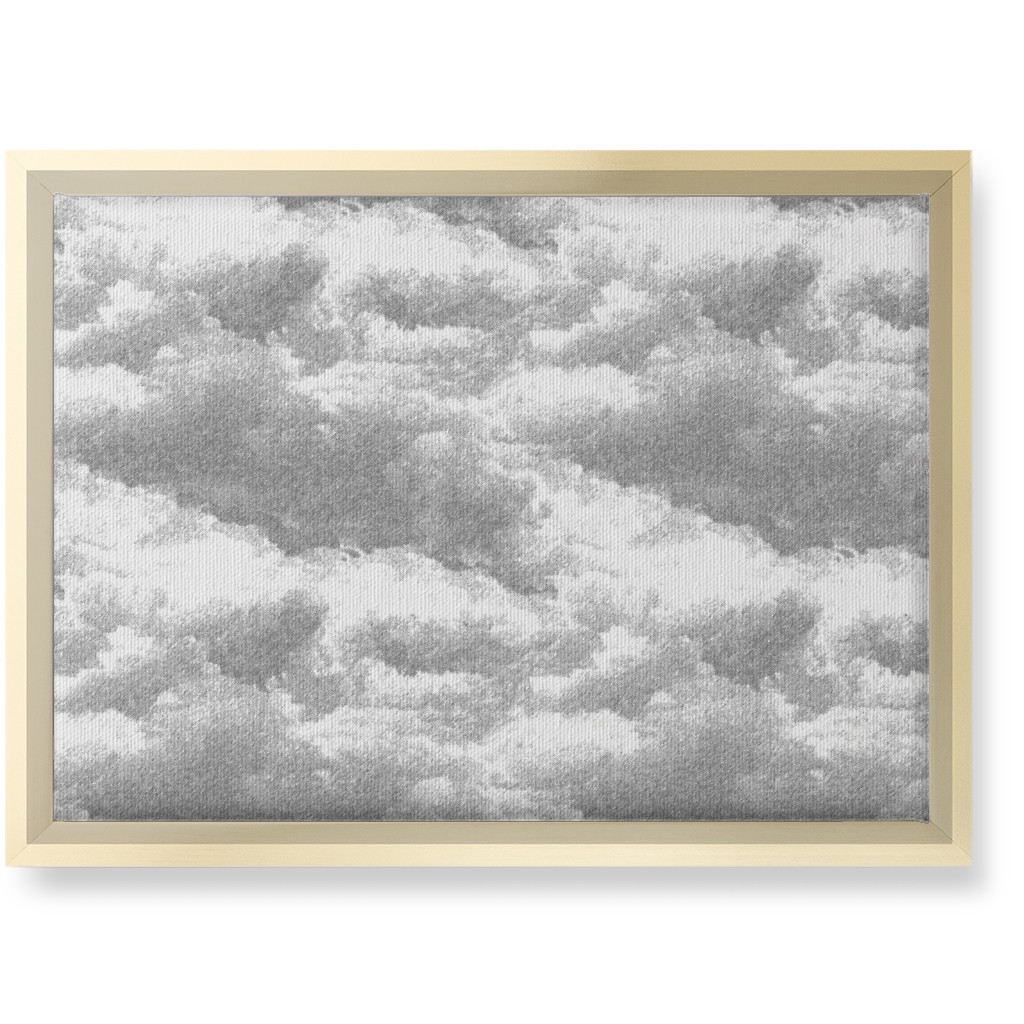 Storm Clouds - Gray Wall Art, Gold, Single piece, Canvas, 10x14, Gray