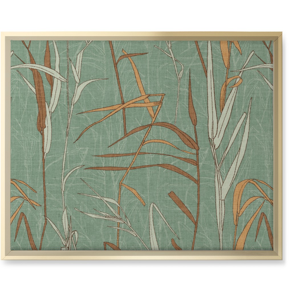 Late Summer Grasses Wall Art, Gold, Single piece, Canvas, 16x20, Green