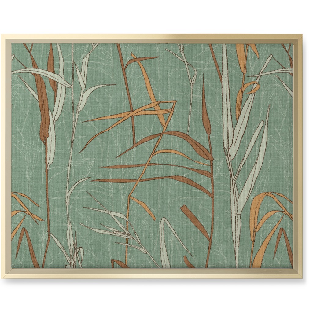Late Summer Grasses Wall Art, Gold, Single piece, Canvas, 16x20, Green, Classic Green