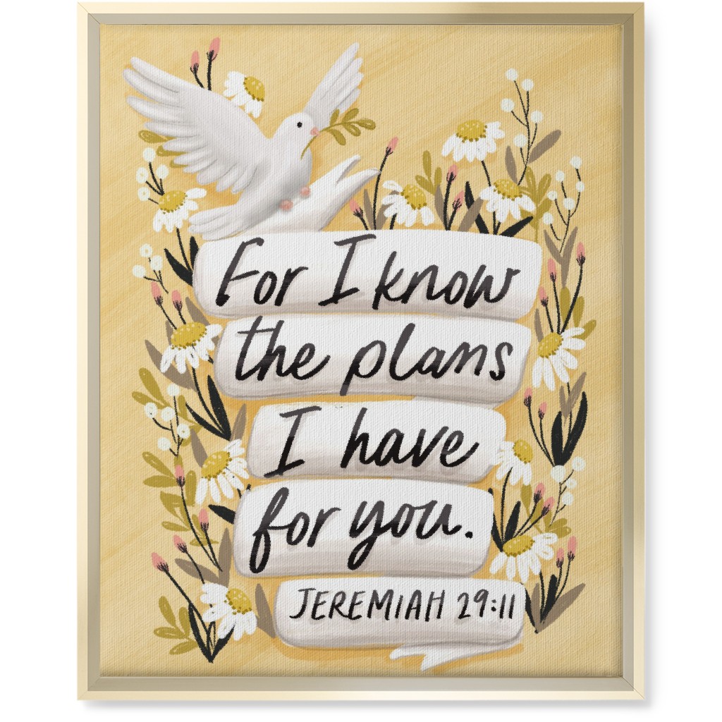 for I Know the Plans I Have for You - Yellow Wall Art, Gold, Single piece, Canvas, 16x20, Yellow