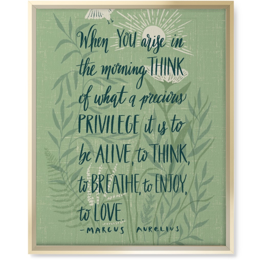 Precious Morning Wall Art, Gold, Single piece, Canvas, 16x20, Green