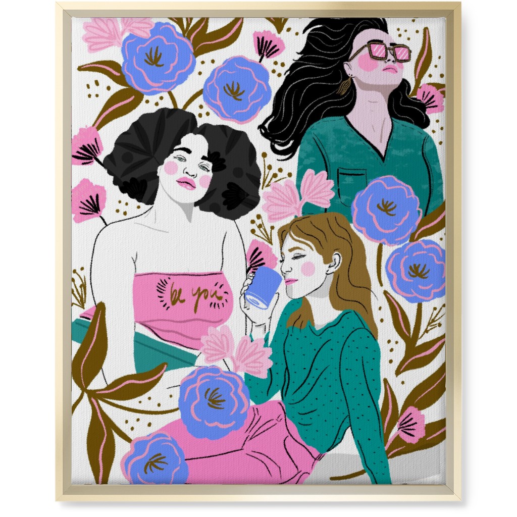 Be You - Portraits With Florals - Multi Wall Art, Gold, Single piece, Canvas, 16x20, Multicolor
