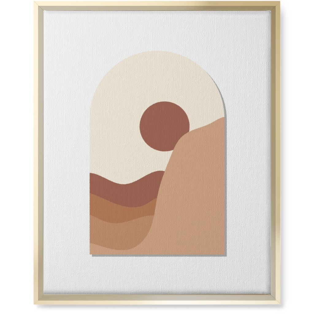 Abstract Desert Landscape in Window Daylight Wall Art, Gold, Single piece, Canvas, 16x20, Multicolor, Antique White