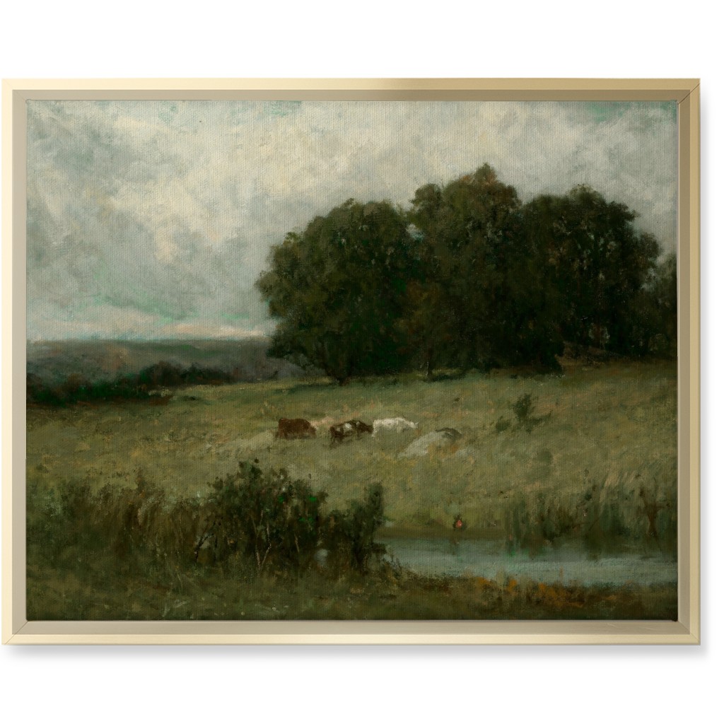 Grazing Fields Wall Art, Gold, Single piece, Canvas, 16x20, Green, Classic Green