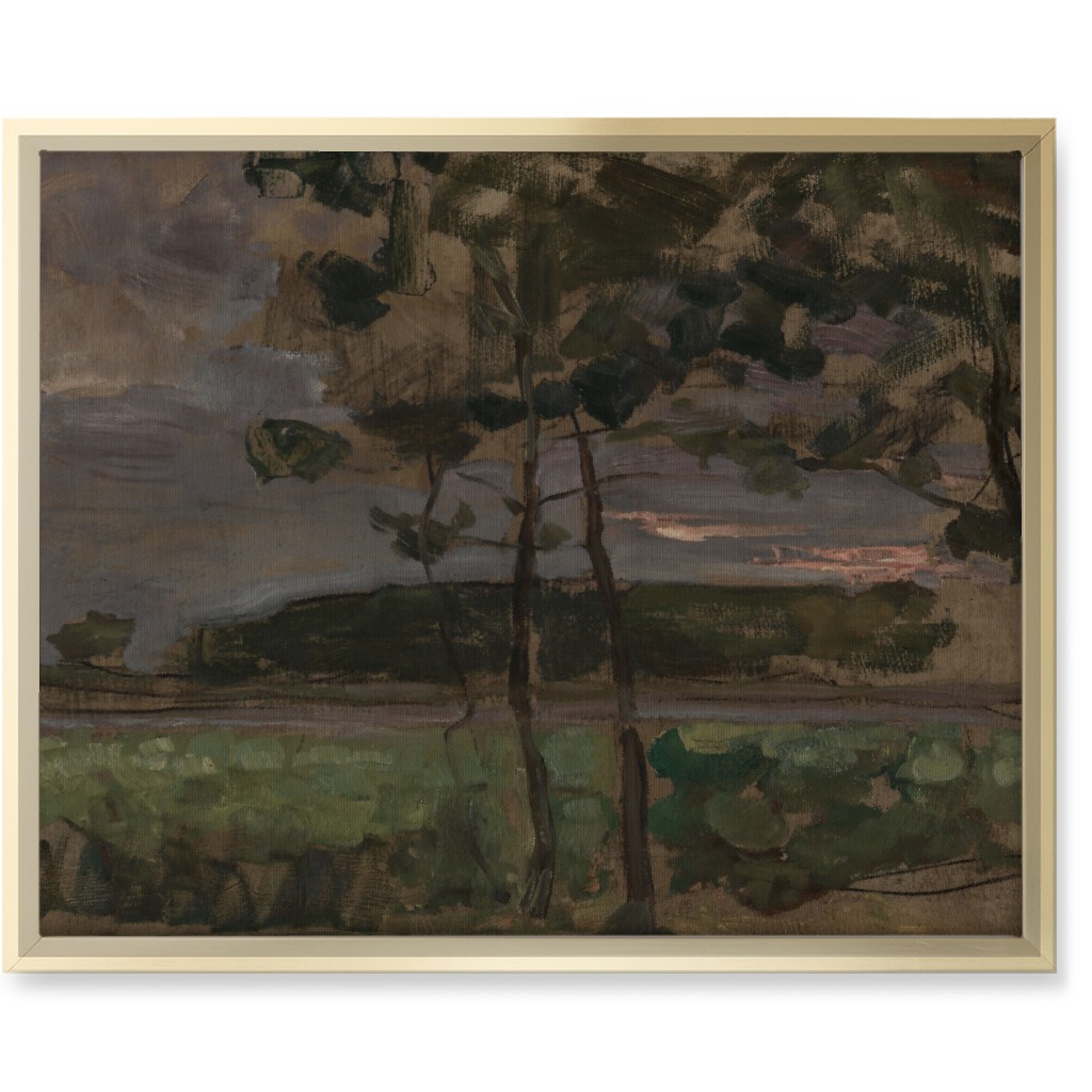 Meadow Edge Wall Art, Gold, Single piece, Canvas, 16x20, Green, Classic Green