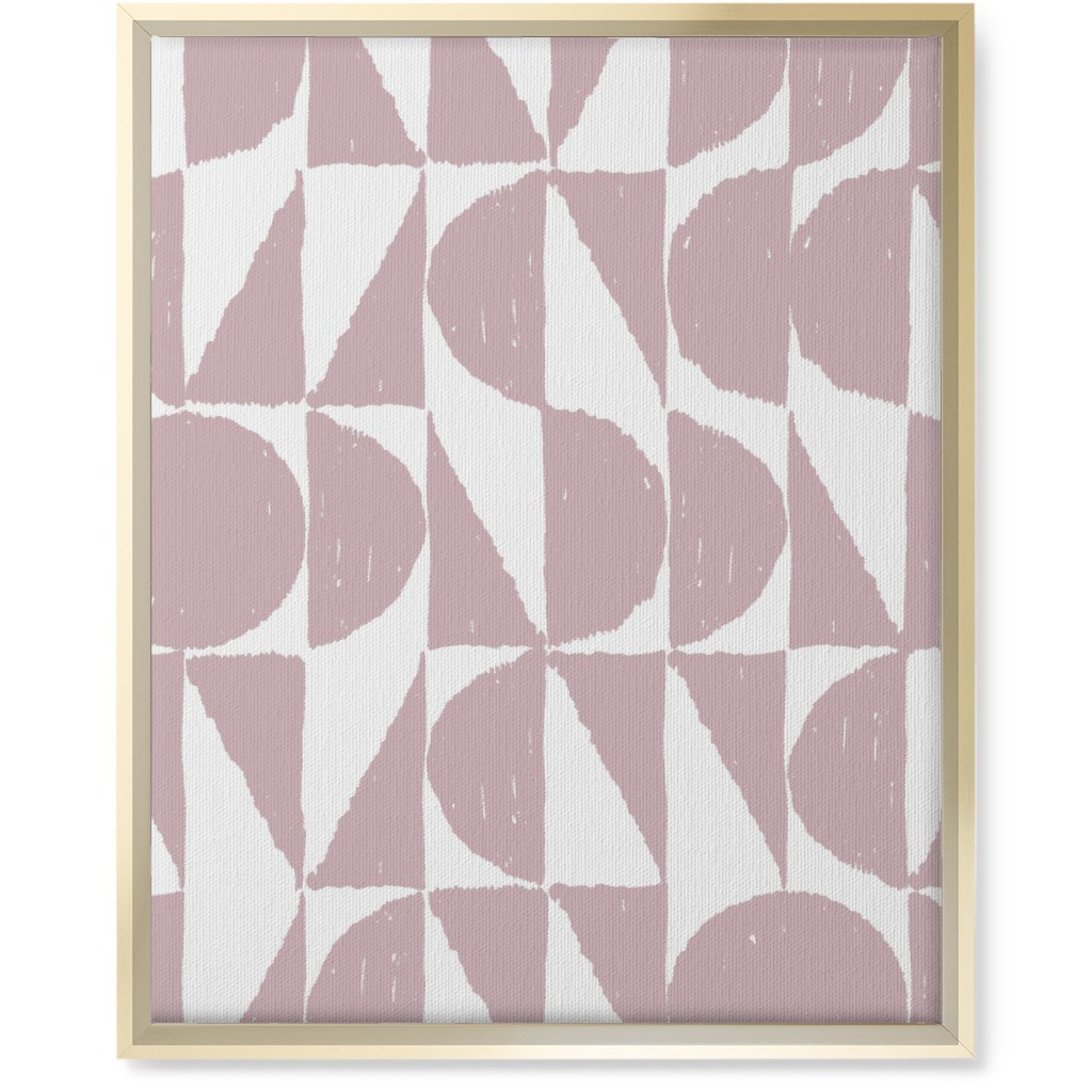 Mod Shapes Wall Art, Gold, Single piece, Canvas, 16x20, Pink