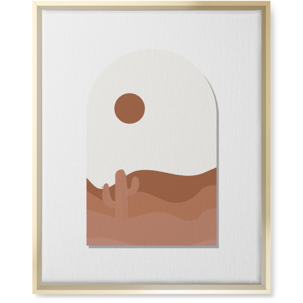 Abstract Landscapes in Windows Wall Art, Gold, Single piece, Canvas, 16x20, Pink, White