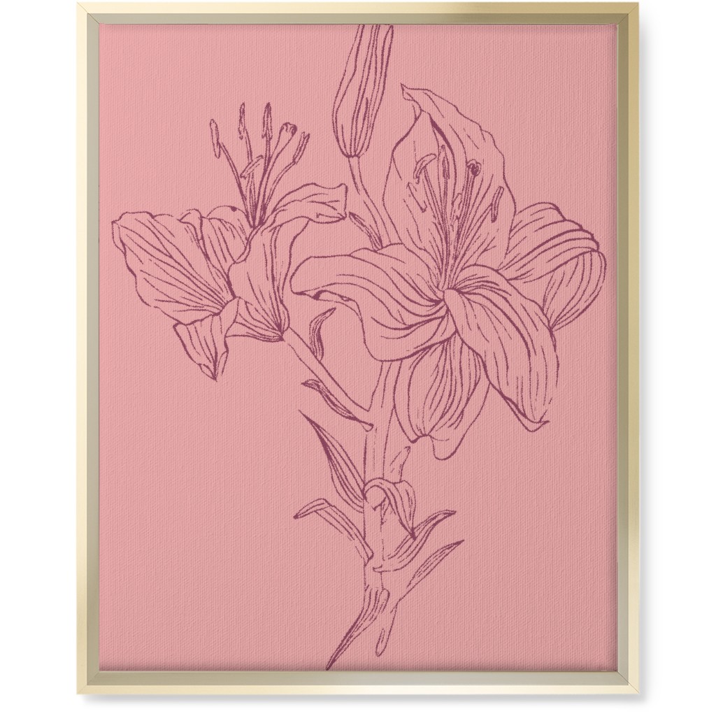 Lily - Pink Wall Art, Gold, Single piece, Canvas, 16x20, Pink, Bright Pink