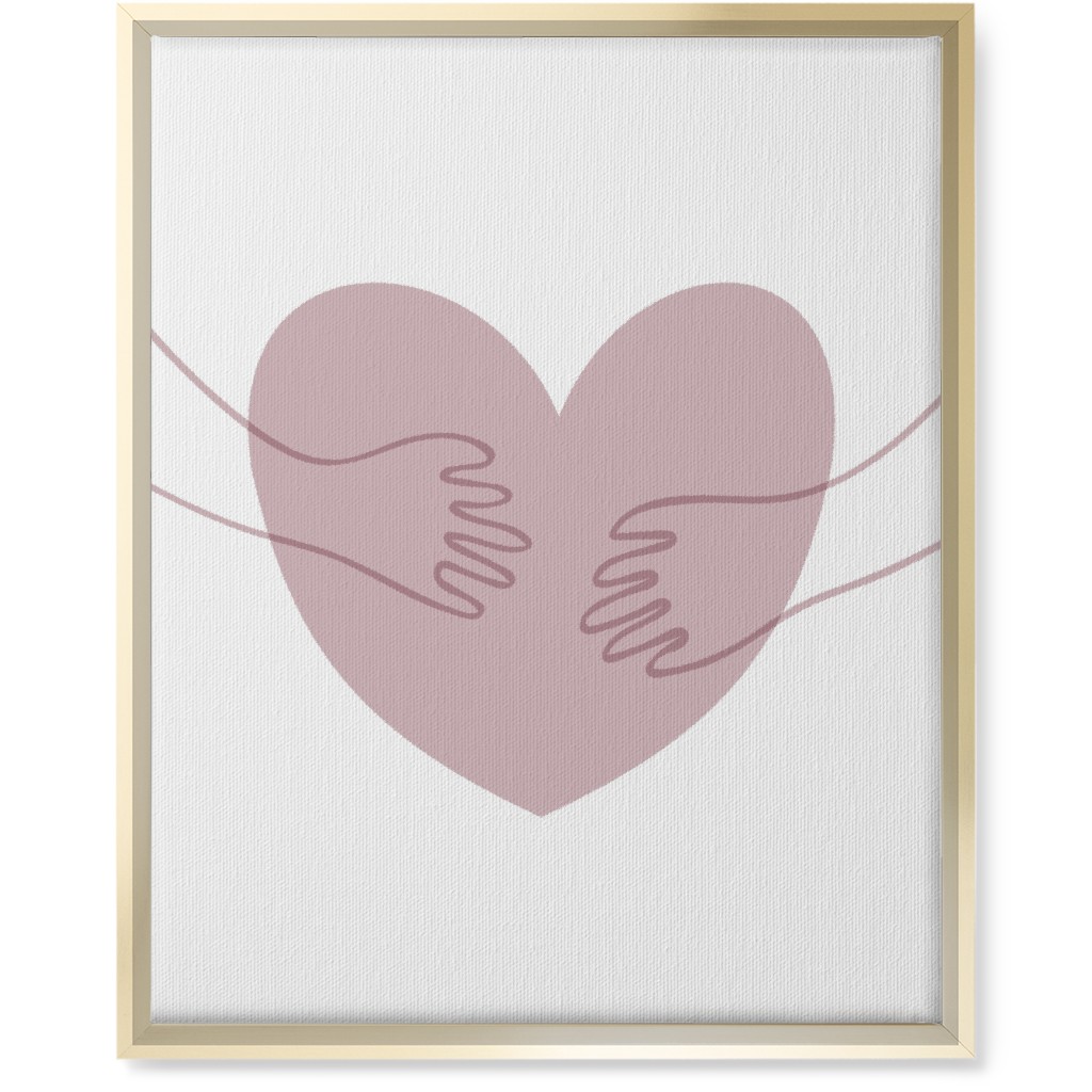 Hugs and Heart - Pink Wall Art, Gold, Single piece, Canvas, 16x20, Pink