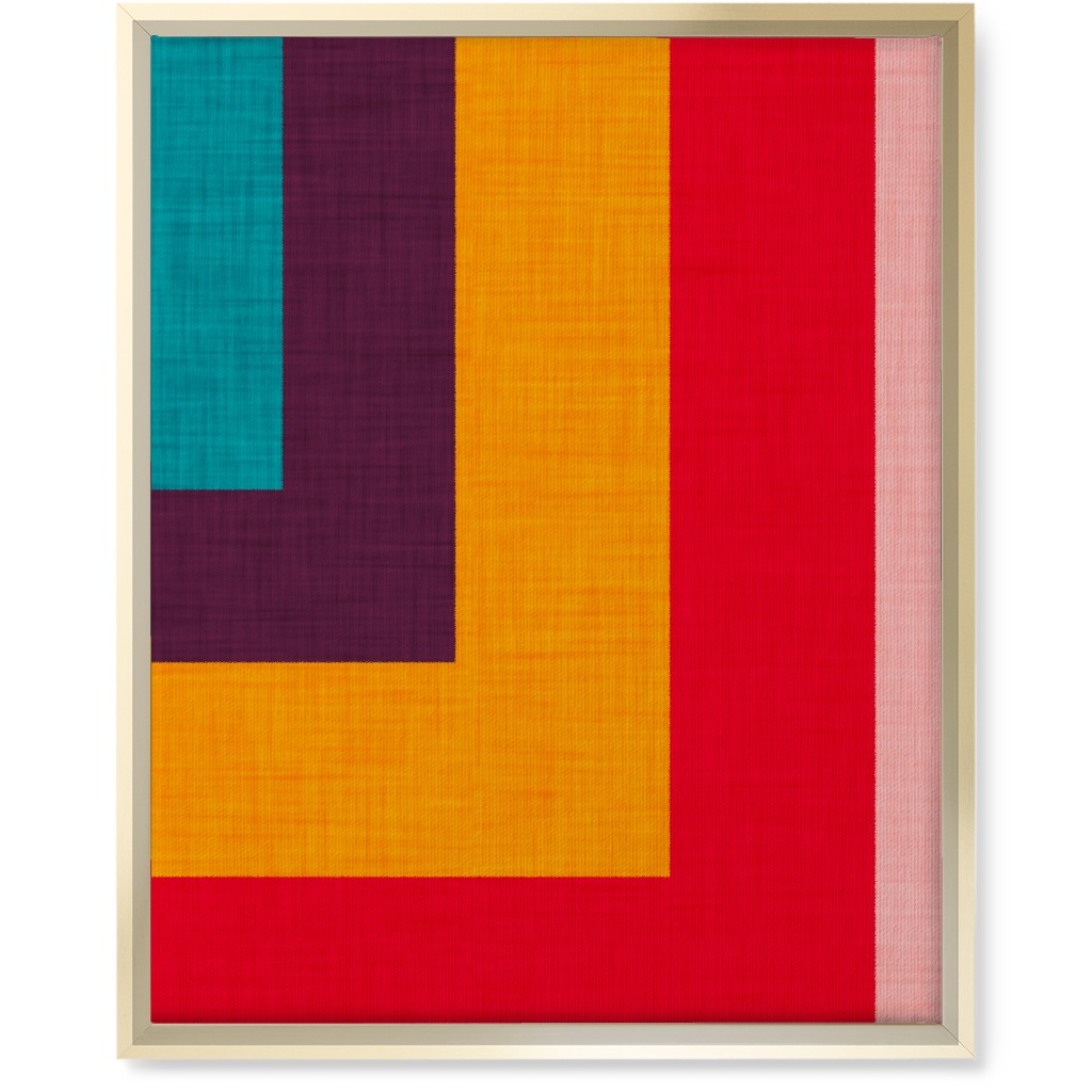 Abstract Mod Cube Wall Art, Gold, Single piece, Canvas, 16x20, Multicolor