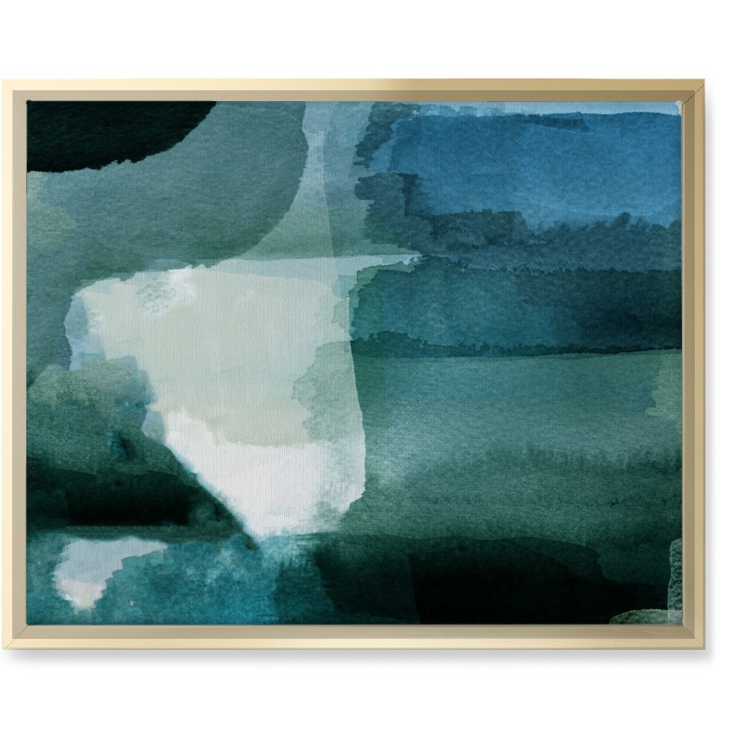 Abyss - Green and Blue Wall Art, Gold, Single piece, Canvas, 16x20, Green, Classic Green