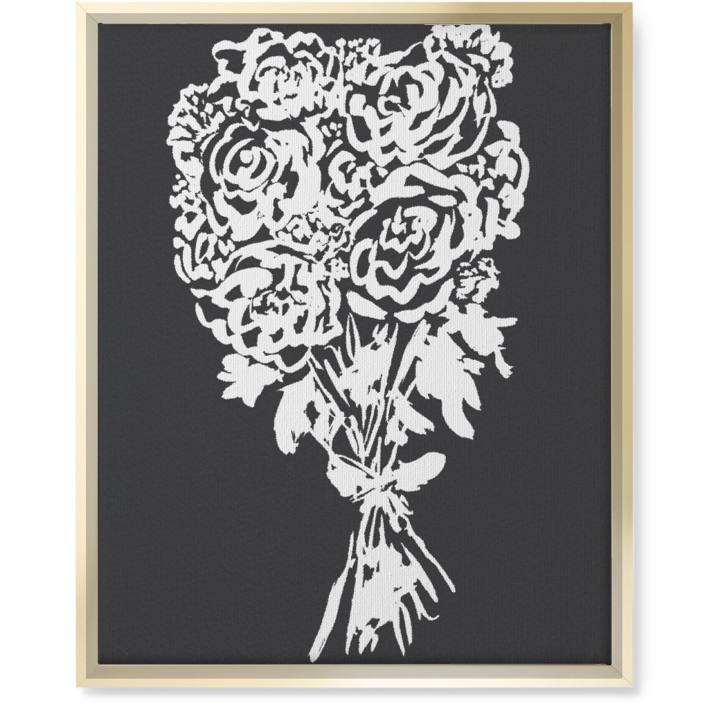 Summer Bouquet Wall Art, Gold, Single piece, Canvas, 16x20, Gray