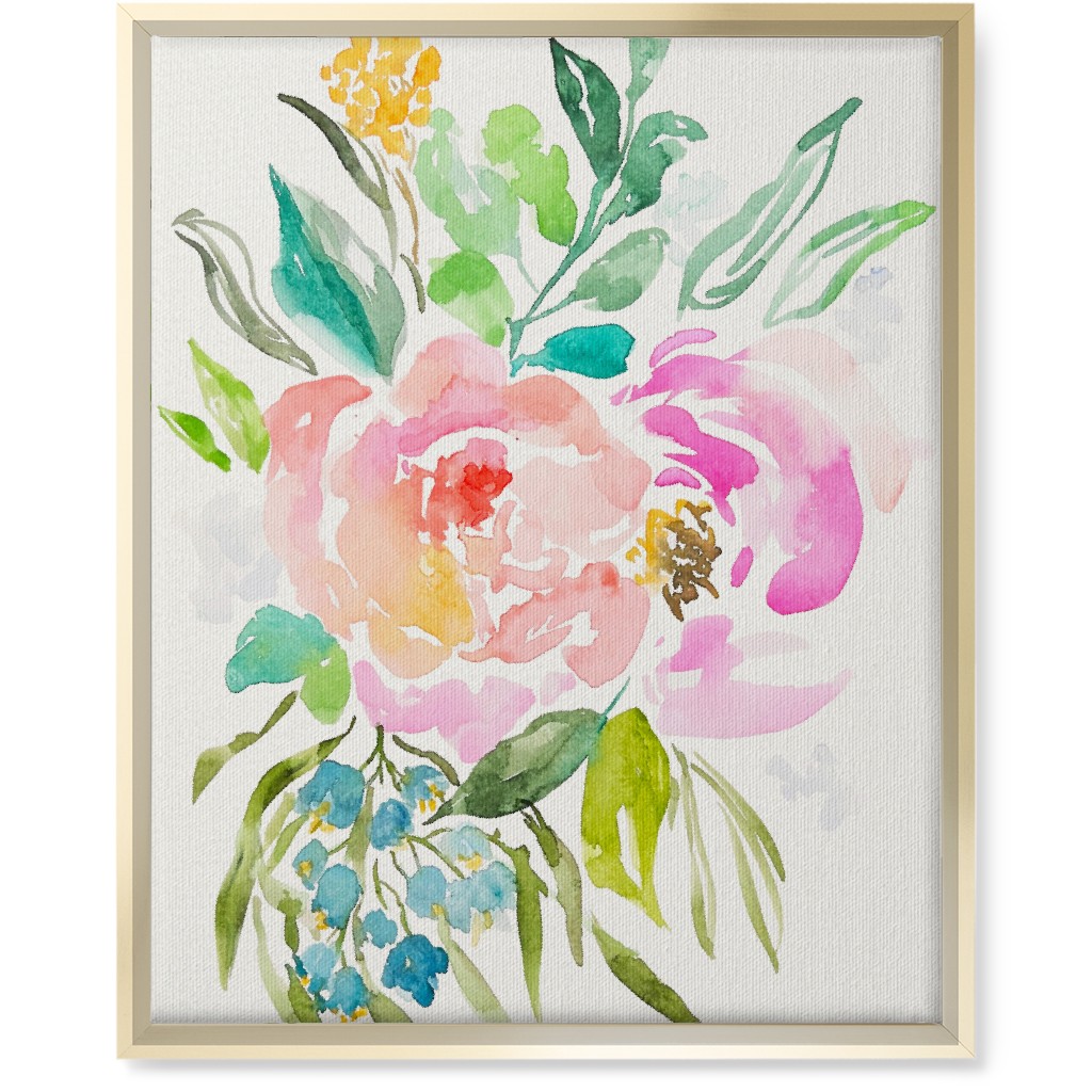 Joyous - Pink Wall Art, Gold, Single piece, Canvas, 16x20, Multicolor