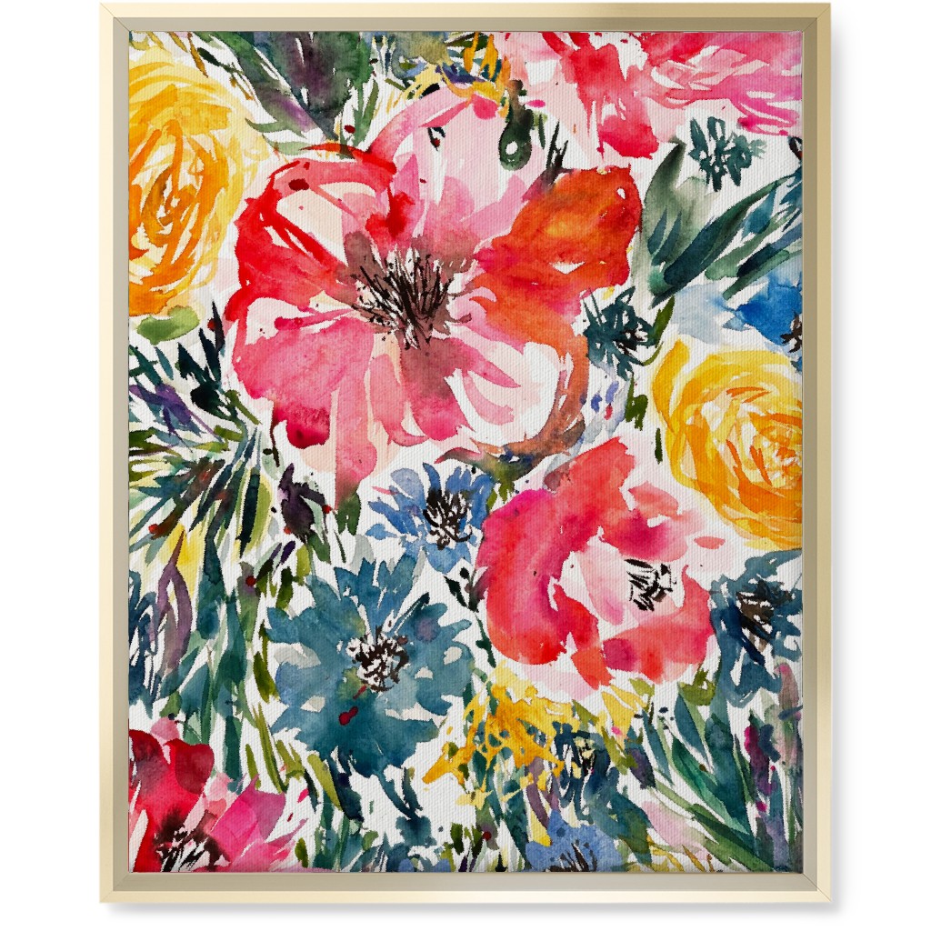 Blair Floral - Multi Wall Art, Gold, Single piece, Canvas, 16x20, Multicolor