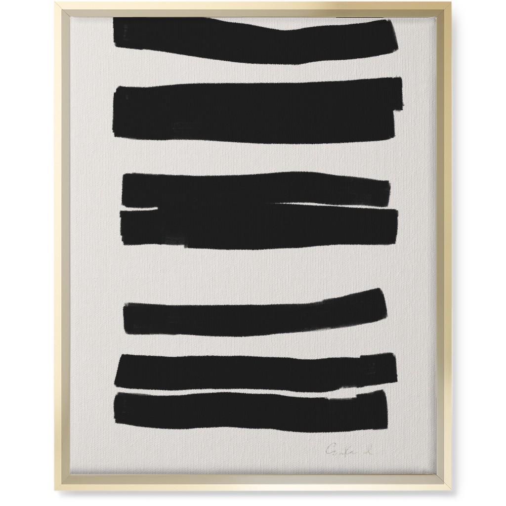 Abstract Bold Stripes I Wall Art, Gold, Single piece, Canvas, 16x20, Black