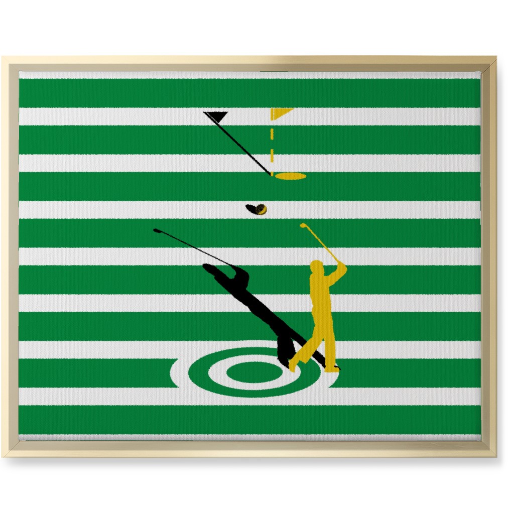 Golf Golden Shot - Green Wall Art, Gold, Single piece, Canvas, 16x20, Green