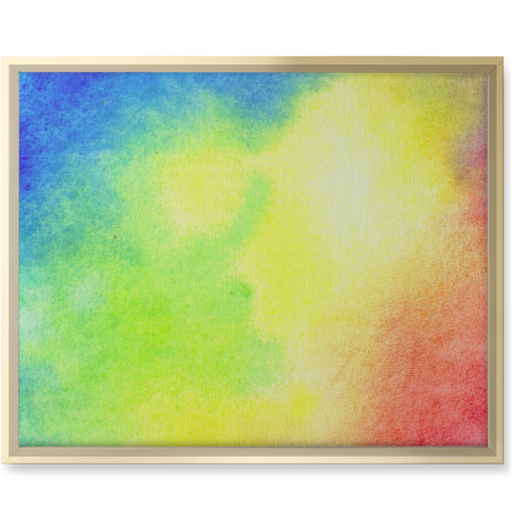 Rainbow Watercolor Clouds - Multi Wall Art, Gold, Single piece, Canvas, 16x20, Multicolor