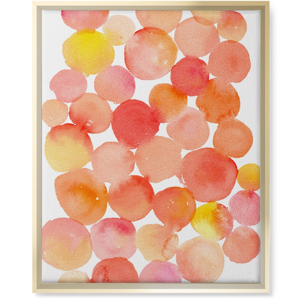 Watercolor Circles Wall Art, Gold, Single piece, Canvas, 16x20, Orange, Dusk Pink
